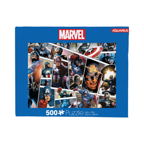 AQUARIUS Marvel Captain America Puzzle (500 Piece Jigsaw Puzzle) - Glare Free - Precision Fit - Officially Licensed Marvel Merchandise & Collectibles - 14x19 Inches AQUARIUS Marvel Captain America Puzzle (500 Piece Jigsaw Puzzle) - Glare Free - Precision Fit - Officially Licensed Marvel Merchandise & Collectibles - 14x19 Inches