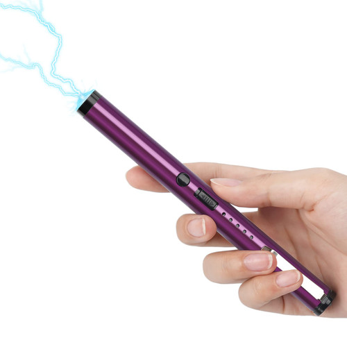 AIMHUNTER Mini Stun Gun Pen with LED Flashlight Safety Switch (Purple)
