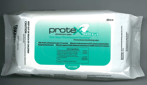 Parker Labs 48-40 Protex Disinfectant Textured Wipes - 6.5" X 6" (Pack of 60 Wipes) (48121)
