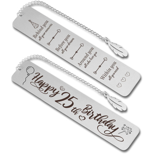 Happy 25th Birthday Gifts for Her Him 25th Birthday Bookmark for Men Women 25 Year Old Birthday Gift Ideas Inspirational Motivational Bookmark for Book Lover Happy 25th Birthday Gifts for Her Him 25th Birthday Bookmark for Men Women 25 Year Old Birthday Gift Ideas Inspirational Motivational Bookmark for Book Lover