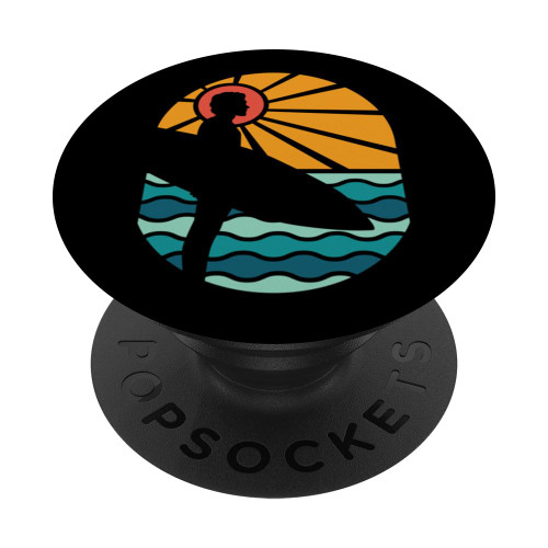 Retro Retro Surfer Surfboard - Vintage Surfing Vintage Surf PopSockets Standard PopGrip