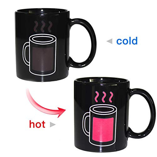JOEJISN Color Changing Mug Heat Changing Mug Heat Sensitive Mug Sensitive Color-changing Mug Cup Heat Changing Constellation Mug - Add Coffee or Tea and Pink Cup Appear - Comes in a Fun Gift Box