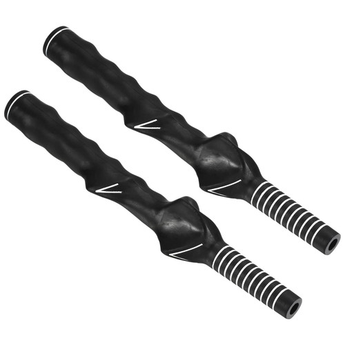 PATIKIL Golf Club Training Grip, 2 Pack 0.36" Right Handed Teaching Practice Swing Non-Slip Auxiliary Aid Correction for Golf Trainer Beginner, Black