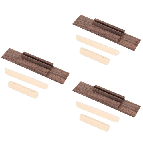 ERINGOGO 3 Sets Ukulele Ponticello Wood Guitar Bridge Ukulele Bridge Saddle Bridge Saddle Nut Guitar Bass Ukulele Parts Replacement Guitar Accessories Ukulele Bridge Nut Part Rosewood Brass
