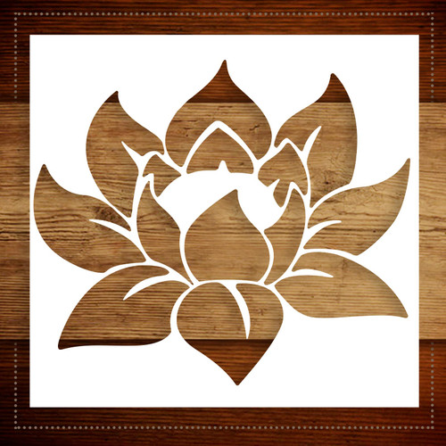 Lotus Flower Stencil for Painting DIY Decorative Stencil Lotus Flower Stencil Drawing Templates Reusable Paint Stencil for Painting on Walls Furniture Crafts Wood Wall Home Decoration (6 x 6 Inches)