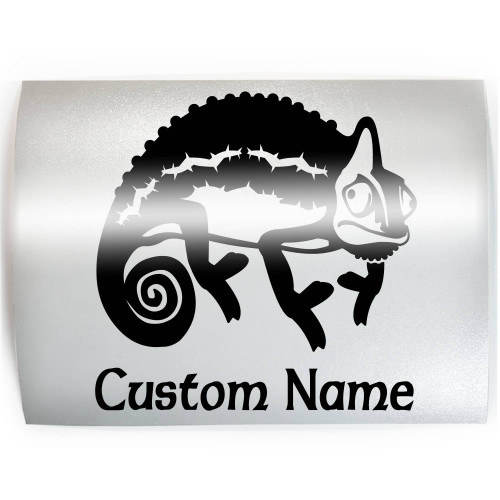 CUSTOM Chameleon - ADD WORDS, PICK COLOR & SIZE - Lizard Pet Vinyl Decal Sticker B