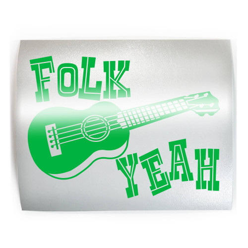 FOLK YEAH Funny Uke Ukulele - PICK COLOR & SIZE - Uke Guitar Hawaiian Vinyl Decal Sticker F