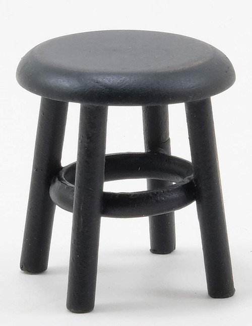 Classics by Handley Dollhouse Miniature Small Distressed Black Stool