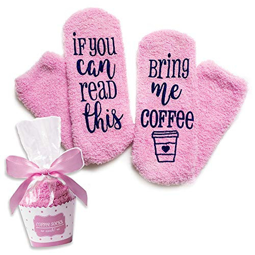 Luxury Coffee Socks with Cupcake Gift Packaging: If You Can Read This Bring Me Coffee Sock - Funny Coffee Lovers Gifts for Women Under 20 Dollars -Top Novelty Christmas Present Idea for Mom