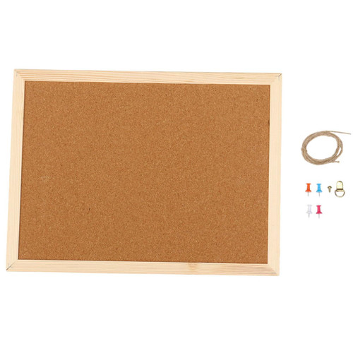 DIYEAH Framed Cork Board Pin Bulletin Boards Framed Bulletin Board Notice Board Framed with Wood Cork Bulletin Board Hanging Cork Board Photos Display Board Wooden Message Board Household