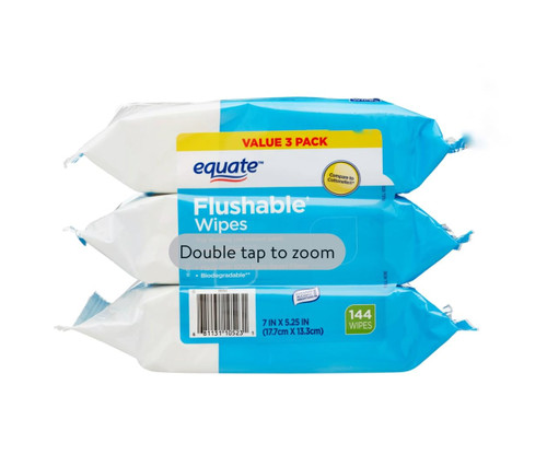 Fresh Scent Flushable Equate Wipes, 3 Packs of 48, 144 Total Wipes and Bookmark Gift of YOLOMOLO