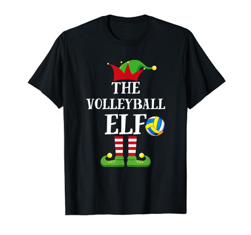 Volleyball Elf Family Matching Christmas Group Elf Pajama T-Shirt