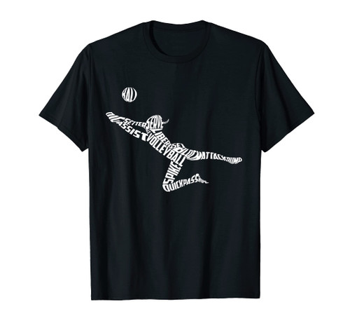 Woman Volleyball Player Typography with Volleyball Terms T-Shirt