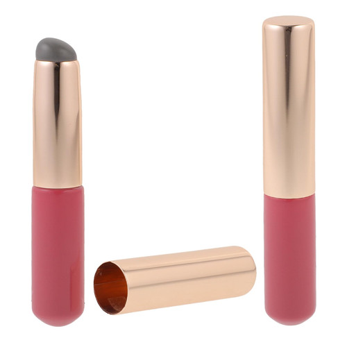 Didiseaon 2pcs Lip Makeup Brush Concealer Brush under Eye Reusable Lipstick Brush Lip Applicator for Lip Gloss Lip Balm Silicone Lip Brush with Tube Protector