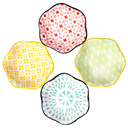 BOSILI Sushi Soy Sauce Dish, Japanese Dipping Sauce Dish set of 4, Ceramic Sauce Dish, Dipping Sauce Dish