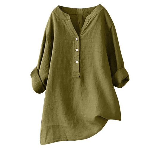 Womens Tops 2023 Fashion Summer Short Sleeve Button Down Shirts Dressy Casual Cotton Linen Blouses Loose Fit Tshirt