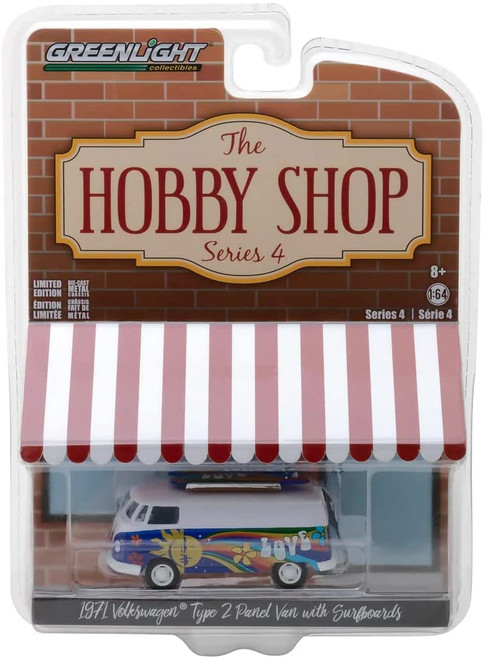 Greenlight 1:64 The Hobby Shop Series 4 - 1971 Type 2 Panel Van with Surfboards 97040-C [Shipping from Canada]