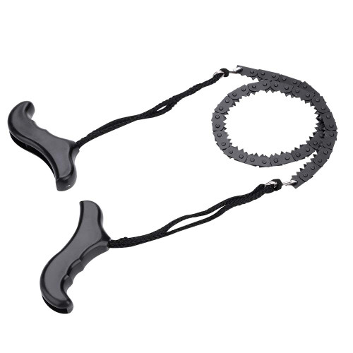 Pocket Chainsaw Serrated Hand Saw Chain Survival Folding Hand Saw for Wood Cutting Hiking Camping Survival Accessory Mountaineering Camping Supplies