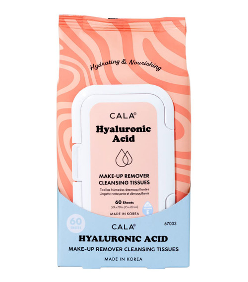 Cala Hyaluronic Acid Makeup Remover Cleansing Tissues - (60 SHEETS)