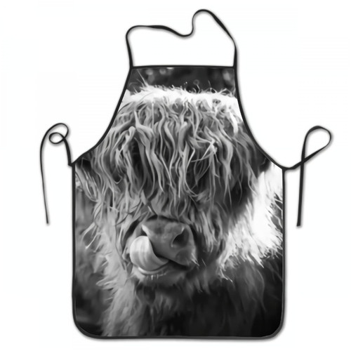 Highland Cow Aprons for Woman Funny Cow Cooking Apron for Men Women Cooking Baking Barbecue Chef Kitchen Cute