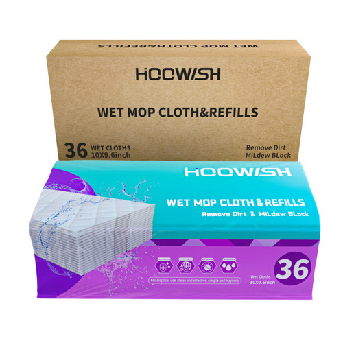 HOOWISH Sweeper Wet Mopping Cloth Multi Surface Refills for Floor Mop Cleaning Pads, 36 Count
