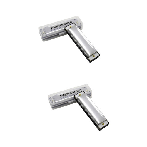 Abaodam Holes Harmonica 2pcs 10 harmonica for kids Toy harmonica blues harp Metal Bruce Harmonica c harmonica musical instrument Diatonic Harmonica