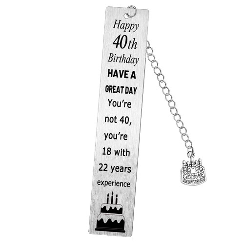 40th Birthday Bookmark Gift for Women Men Happy 40th Birthday Metal Bookmarks Gifts for Husband Wife 40 Year Old Birthday Bookmark Presents