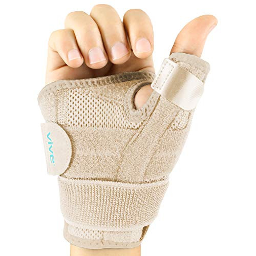 Vive Arthritis Thumb Splint - Thumb Spica Support Brace for Pain, Sprains, Strains, Arthritis, Carpal Tunnel & Trigger Thumb Immobilizer - Wrist Strap - Left or Right Hand (Beige) Vive Arthritis Thumb Splint - Thumb Spica Support Brace for Pain, Sprains, Strains, Arthritis, Carpal Tunnel & Trigger Thumb Immobilizer - Wrist Strap - Left or Right Hand (Beige)