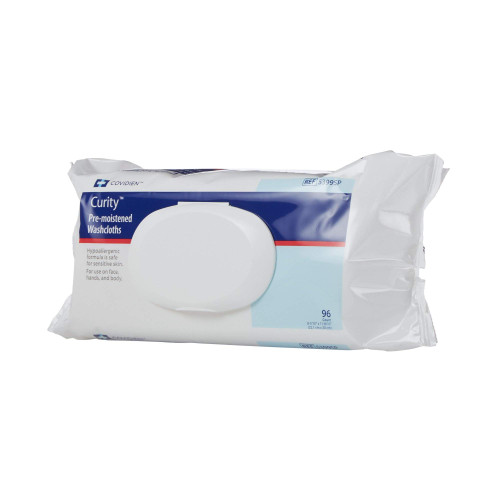 Covidien 5399SP Curity Pre-Moistened Washcloths, Soft Pack (Pack of 96)