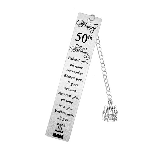 50th Birthday Bookmark Inspirational Bookmark Gifts for Women Men Happy 50th Birthday for Dad Mom Best Friends Behind You All Your Memories Bookmark