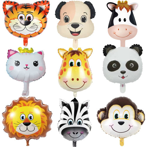 9 PCS Jungle Safari Animal Balloons,Farm Woodland animal print balloons,Forest Animals Foil Mylar Pet Balloon for Woodland Themed Baby Shower,Birthday Party Decorations 9 PCS Jungle Safari Animal Balloons,Farm Woodland animal print balloons,Forest Animals Foil Mylar Pet Balloon for Woodland Themed Baby Shower,Birthday Party Decorations