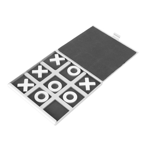 1set Game Chess Xo Chess Toys Toe Game Children Plaything Board Game Kids Toy Educational Plaything Noughts and Crosses Game Toe Toy Tactile Toe Gift Aluminum Travel Metal