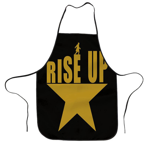 Masterhand Aprons For Men Rise Up Hamilton Star Adjustable Bib Apron - Washable Unisex Cooking Kitchen Aprons for Chef Black 20.5 x 28.3 Inch
