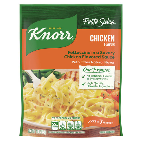 Knorr Pasta Sides Chicken Fettuccine For Delicious Quick Pasta Side Dishes No Artificial Flavors or Preservatives 4.3 oz