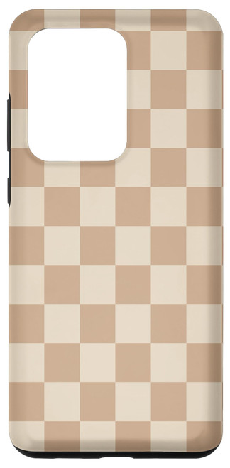 Galaxy S20 Ultra Retro Light Beige Classic Checkered Big Checkerboard Case