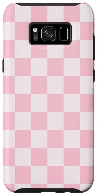 Galaxy S8+ Classic Checkered Checker Checkerboard Blush Pink Case