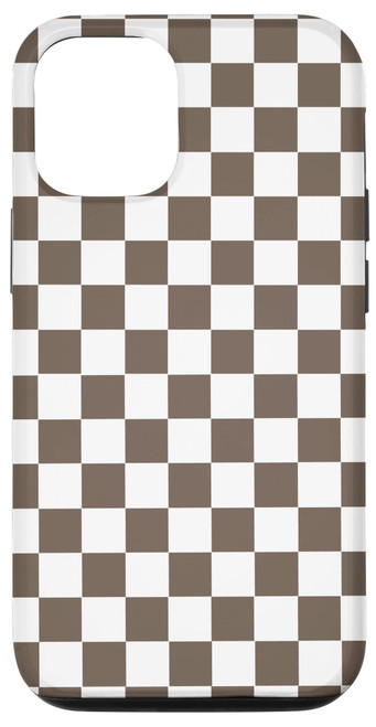 iPhone 13 Pro Classic Checkered Brown Checkerboard Beige Retro Aesthetic Case