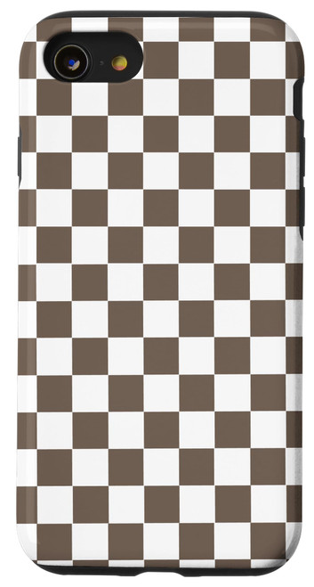 iPhone SE (2020) / 7 / 8 Classic Checkered Brown Checkerboard Beige Retro Aesthetic Case