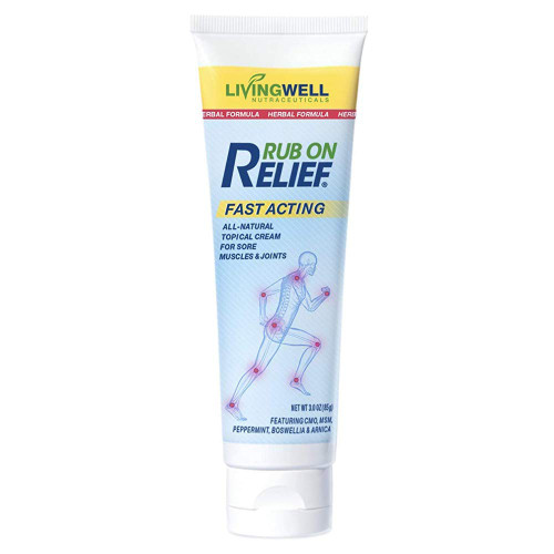 RUB ON RELIEF Fast Acting, Natural Joint and Ache Cream for Muscles, Neck, Back, Joints, Knees and Shoulders RUB ON RELIEF Fast Acting, Natural Joint and Ache Cream for Muscles, Neck, Back, Joints, Knees and Shoulders
