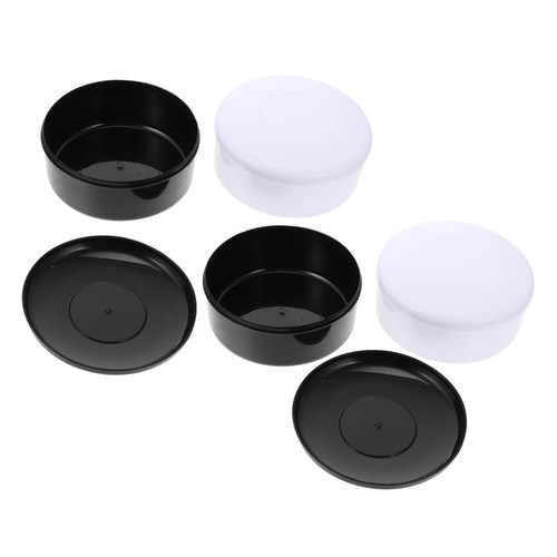 Abaodam 4boxes Pieces Go Box Game Storage Container Cat Figurines for Kids Chinese Jar Go Chess Travel Games Chinese Chess Container Chess Board Simple White Checkerboard Plastic