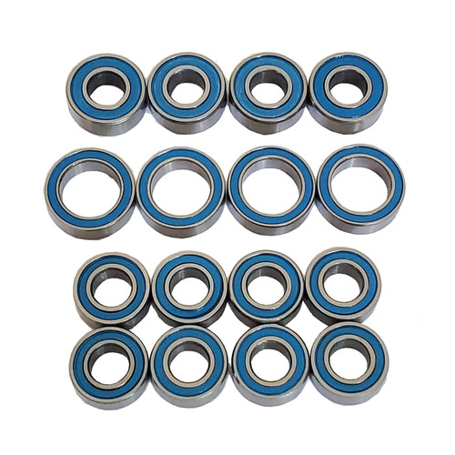AMOGOT 16Pcs RC Rubber Sealed Ball Bearings Kit for Tamiya TT-02 TT02 1/10 RC Parts