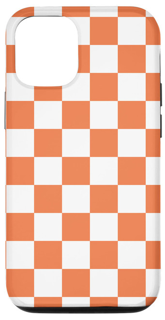 iPhone 13 Classic Orange & White Checkered Big Vintage Checkerboard Case
