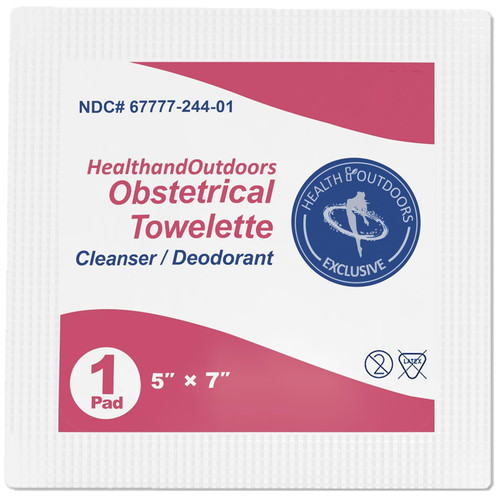 Obstetrical Towelettes Body Cleansing Wet Napkins Individually Wrapped 125 Count Towelettes, 5 x 7 inch Moist Towel For Wound Care and Skin Cleansing