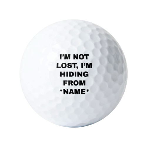 Moonlight4225 I'm Not Lost I'm Hiding from Personalized with Name Golf Balls, 3-Pack Personalized Golf Balls Printed