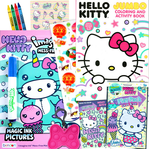 Hello Kitty Coloring Book and Sticker Activity Set for Kids - Bundle with Hello Kitty Book, Hello Kitty Imagine Ink, Hello Kitty Play Pack, Stickers, and More
