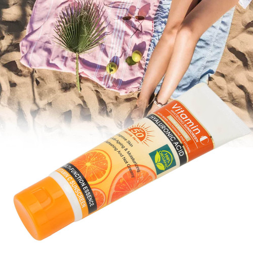SUN Protect, Sun Cream, Vitamin C Sunscreen Outdoor Refreshing Moisturizing UV Protection Sunscreen Lotion1.8oz
