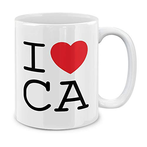 MUGBREW I Love CA California Ceramic Coffee Gift Mug Tea Cup, 11 OZ