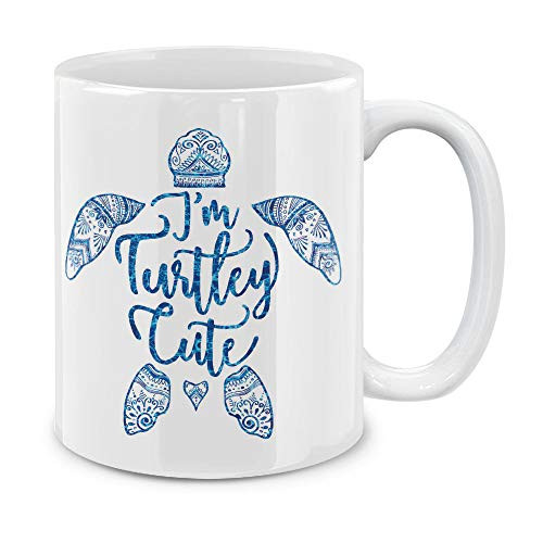MUGBREW Turtley Cute Blue Ceramic Coffee Gift Mug Tea Cup, 11 OZ