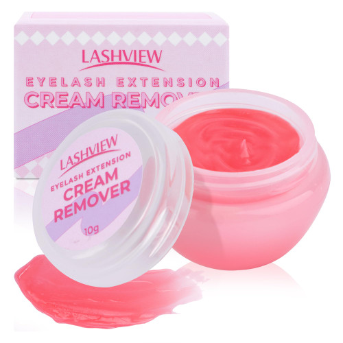 LASHVIEW Eyelash Extension Remover Cream, Rose Flavor Cream, Lash Remover for Lash Extensions Low Irritation Cream for Sensitive Skin,10g