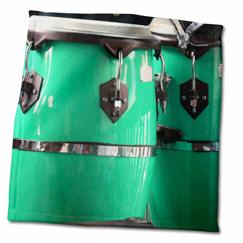 3dRose Susans Zoo Crew Musical Instruments - Conga Drums Teal - Towels (twl-156341-3) 3dRose Susans Zoo Crew Musical Instruments - Conga Drums Teal - Towels (twl-156341-3)